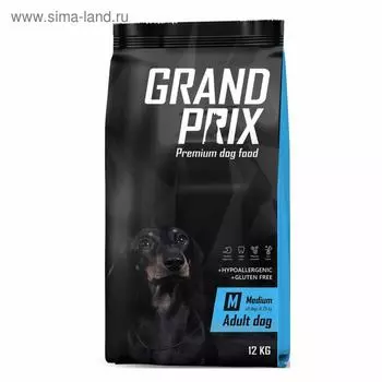 Сухой корм GRAND PRIX для собак средних пород , с курицей, 12 кг