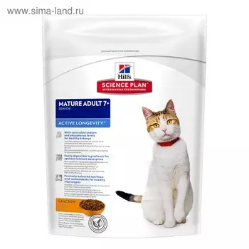 Сухой корм Hill's Cat SP senior для кошек с 7 лет, поддержание здоровья, курица, 300 г