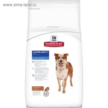 Сухой корм Hill's SP dog medium 7+ для собак средних пород, ягненок/рис, 12 кг