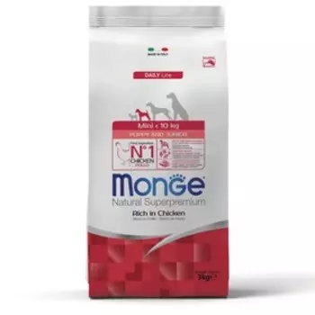 Сухой корм Monge Dog Mini для щенков мелких пород, 3 кг.