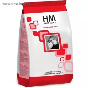 Сухой корм «Наша Марка» для взрослых кошек, говядина и овощи, 400 г