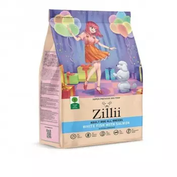 Сухой корм ZILLII Dog Adult для собак, белая рыба и лосось, 800 г