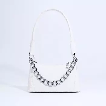 Сумка женская на молнии, цвет белый