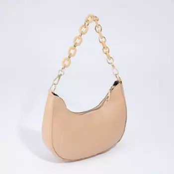 Сумка-багет на молнии, цвет бежевый