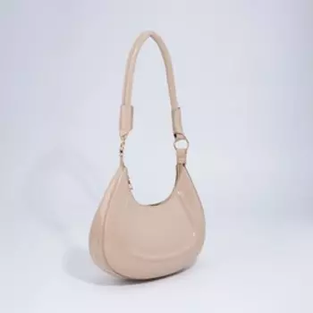 Сумка-багет на молнии, цвет бежевый