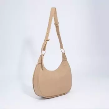 Сумка-багет на молнии, цвет бежевый