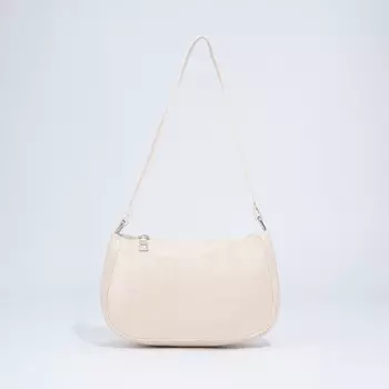 Сумка-багет на молнии, цвет бежевый