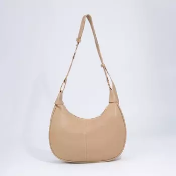 Сумка-багет на молнии, цвет бежевый