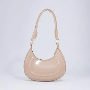 Сумка-багет на молнии, цвет бежевый