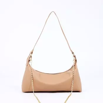 Сумка женская на молнии, цвет бежевый