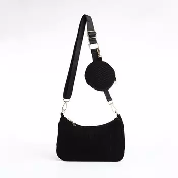 Сумка-багет на молнии, цвет чёрный