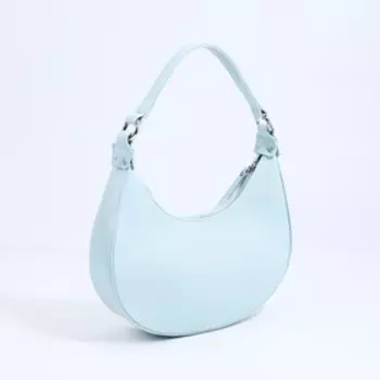 Сумка-багет на молнии, цвет голубой