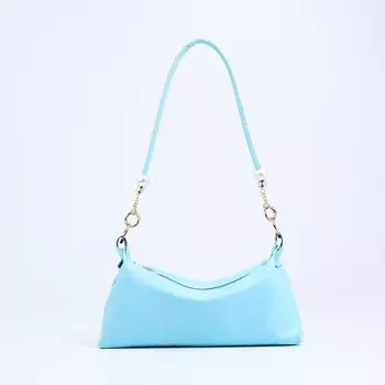 Сумка женская на молнии, цвет голубой