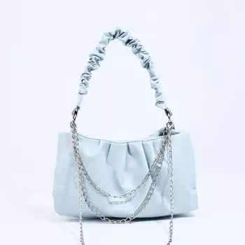 Сумка женская на молнии, цвет голубой