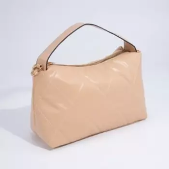 Сумка женская на молнии, цвет бежевый