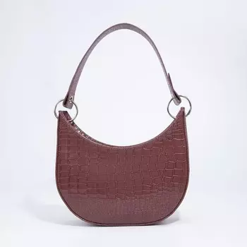 Сумка женская на молнии TEXTURA, маленький размер, цвет коричневый