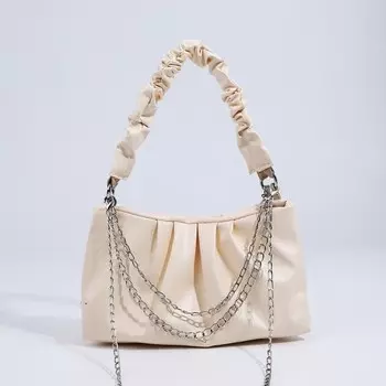 Сумка женская на молнии, цвет молочный