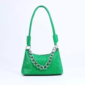 Сумка женская на молнии, цвет зелёный