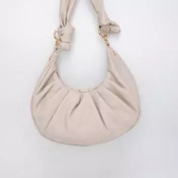 Сумка-багет, отдел на кнопке, цвет бежевый