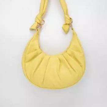 Сумка-багет, отдел на кнопке, цвет жёлтый