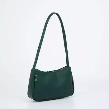 Сумка-багет, отдел на молнии, цвет тёмно-зелёный