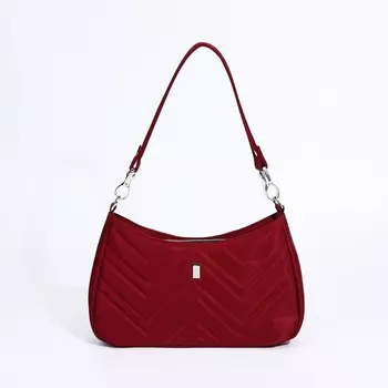 Сумка-багет, отдел на молнии, наружный карман, цвет бордовый