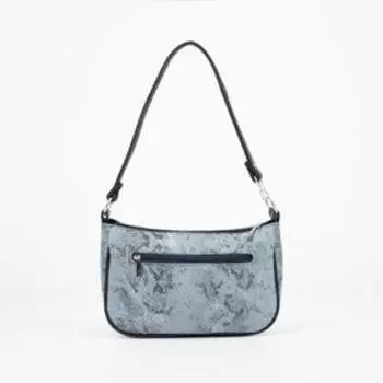 Сумка-багет, отдел на молнии, наружный карман, цвет голубой