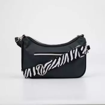 Сумка-багет, отдел на молнии, наружный карман, цвет серый