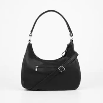 Сумка-багет, отдел на молнии, наружный карман, регулируемый ремень, цвет чёрный