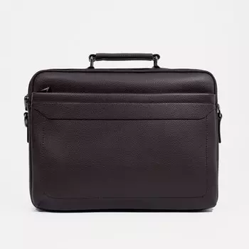 Сумка деловая, 2 отдела на молниях, 2 наружных кармана, длинный ремень, цвет коричневый