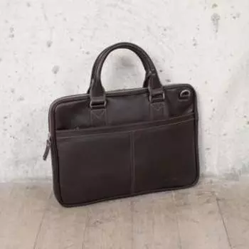 Сумка деловая, 2 отдела на молниях, цвет коричневый