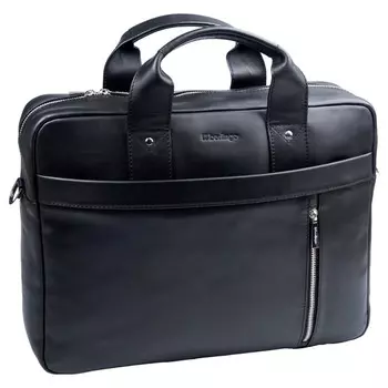 Сумка деловая Berlingo "City Style" натуральная кожа, черный, 1 отделение LBb_01001