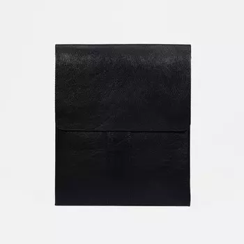 Сумка планшет мужская, 3 отдела на молнии, 2 наружных кармана, чёрная