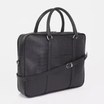 Сумка деловая на молнии, цвет коричневый