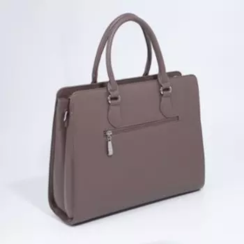 Сумка деловая на молнии, цвет коричневый