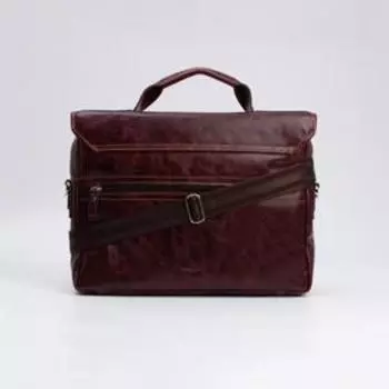 Сумка деловая на клапане, наружный карман, цвет коньяк