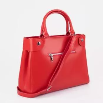 Сумка деловая на молнии, цвет красный