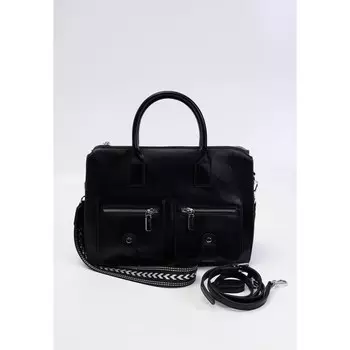 Сумка деловая, отдел на молнии, цвет черный