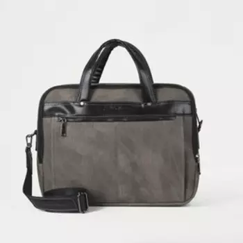 Сумка деловая на молнии, наружный карман, длинный ремень, цвет хаки