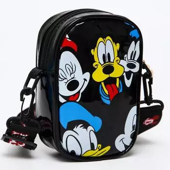 Сумка дет Дисней L-б/н, 10*4*15, отд на молнии, регул ремень, черный