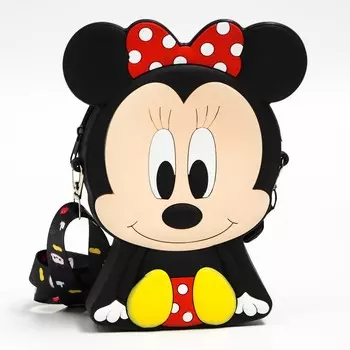 Сумка детская для девочки через плечо, 1292 см, на молнии, черный, Минни Маус