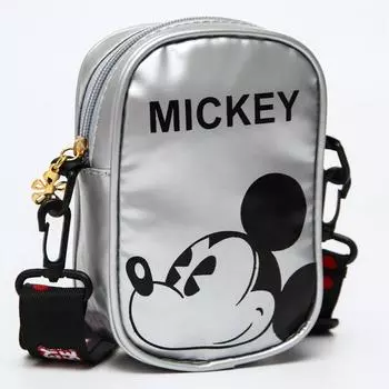 Сумка дет Микки L-б/н, 10*4*15, отд на молнии, регул ремень, серебро