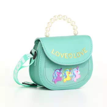 Сумка детская для девочки на клапане «Выбражулька», цвет зелёный