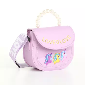 Сумка детская для девочки на клапане «Выбражулька», цвет сиреневый