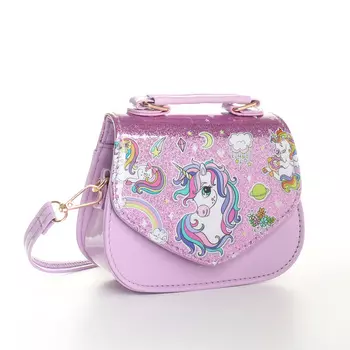 Сумка детская для девочки на клапане «Выбражулька», цвет сиреневый