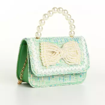 Сумка детская для девочки на клапане «Выбражулька», цвет зелёный