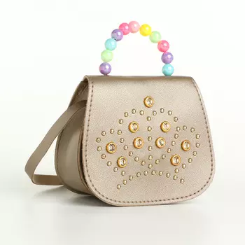 Сумка детская для девочки на клапане «Выбражулька», цвет золотой