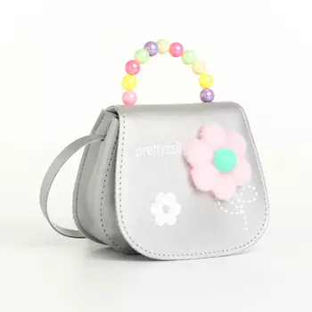 Сумка детская для девочки на клапане, «Выбражулька», цвет серебряный