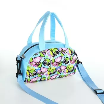 Сумка детская для девочки на молнии, регулируемый ремень, цвет голубой