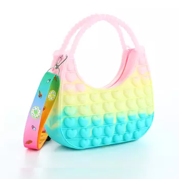 Сумка детская для девочки на молнии, «Выбражулька», pop it, цвет розовый/жёлтый/бирюзовый